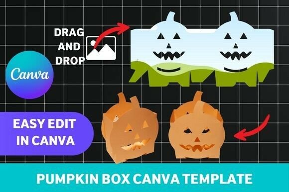 Halloween Pumpkin Box Canva Template