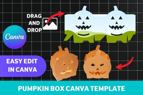 Halloween Pumpkin Box Canva Template