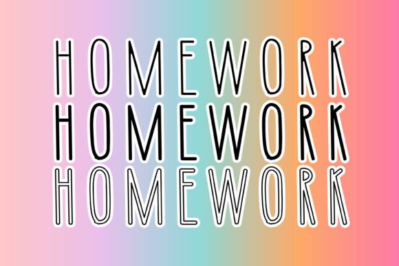 Homework Display Font By WADLEN