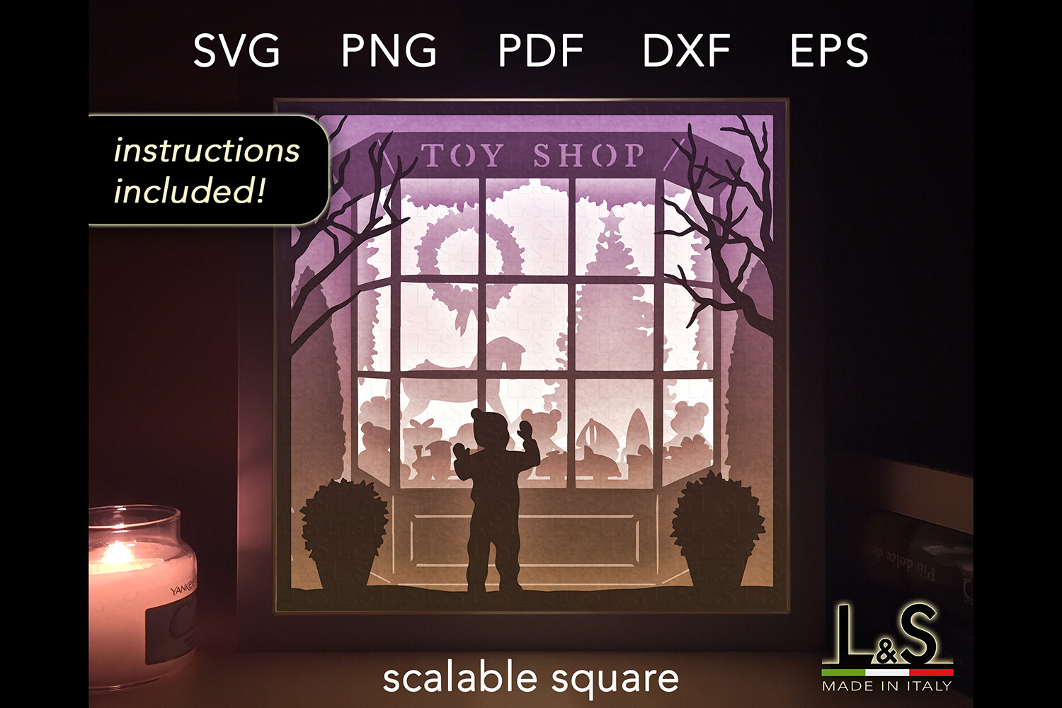 Kids Toy Shop Christmas Shadow Box