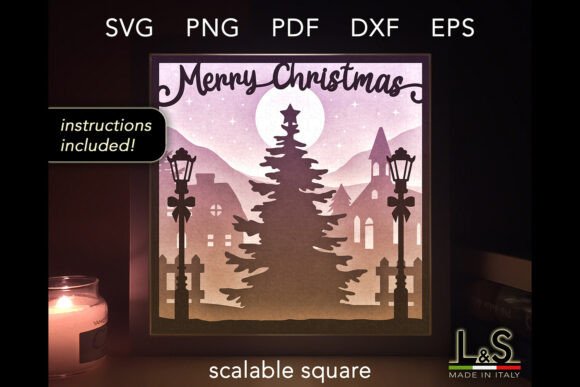 Merry Christmas Shadow Box SVG 2