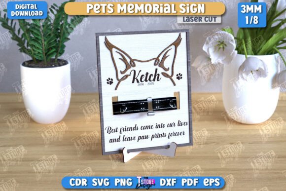 Pets Memorial Sign Laser Cut Pet Loss SVG DXF for wood memorial keepsakes