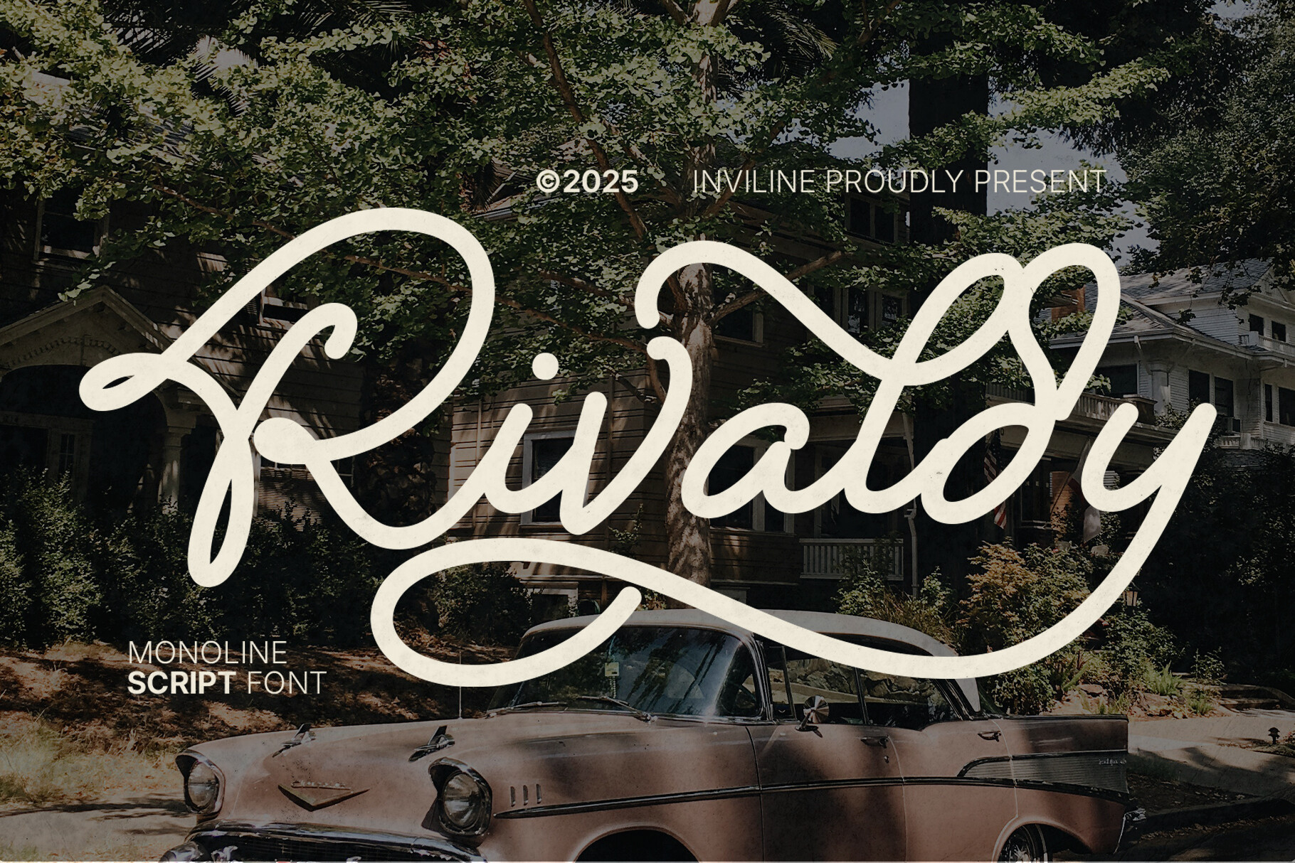 Rivaldy Monoline Script Pro preview, even stroke script font for envelopes