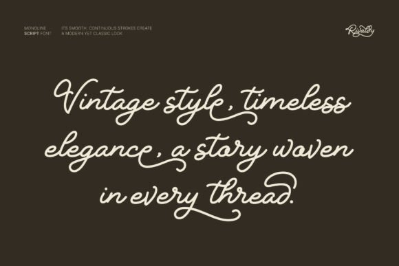 Rivaldy Monoline Script Pro Font PNG with transparent background - Preview 1