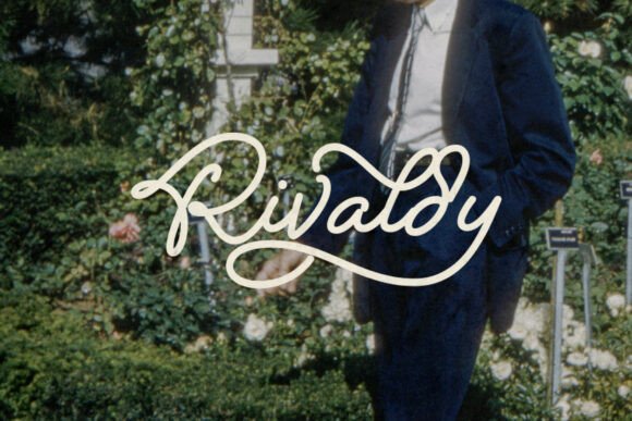 Rivaldy Monoline Script Pro Font PNG with transparent background - Preview 3