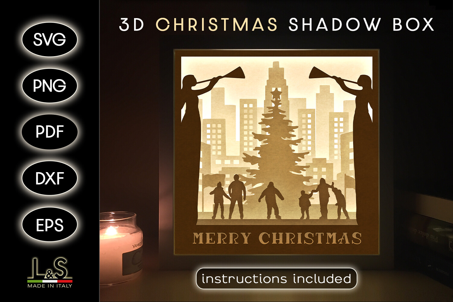 Rockefeller Center Christmas Shadow Box