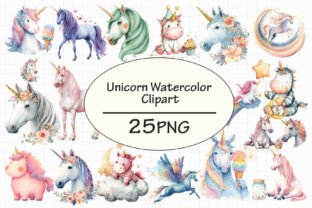 Unicorn Watercolor Clipart Graphic by DesignHub99 · Creative Fabrica