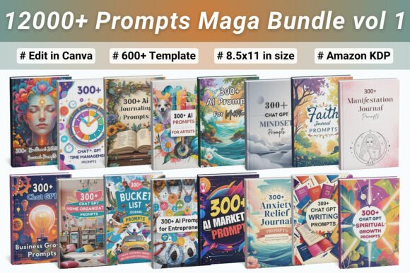 🧠 12000+ Prompts Mega Bundle Vol 1