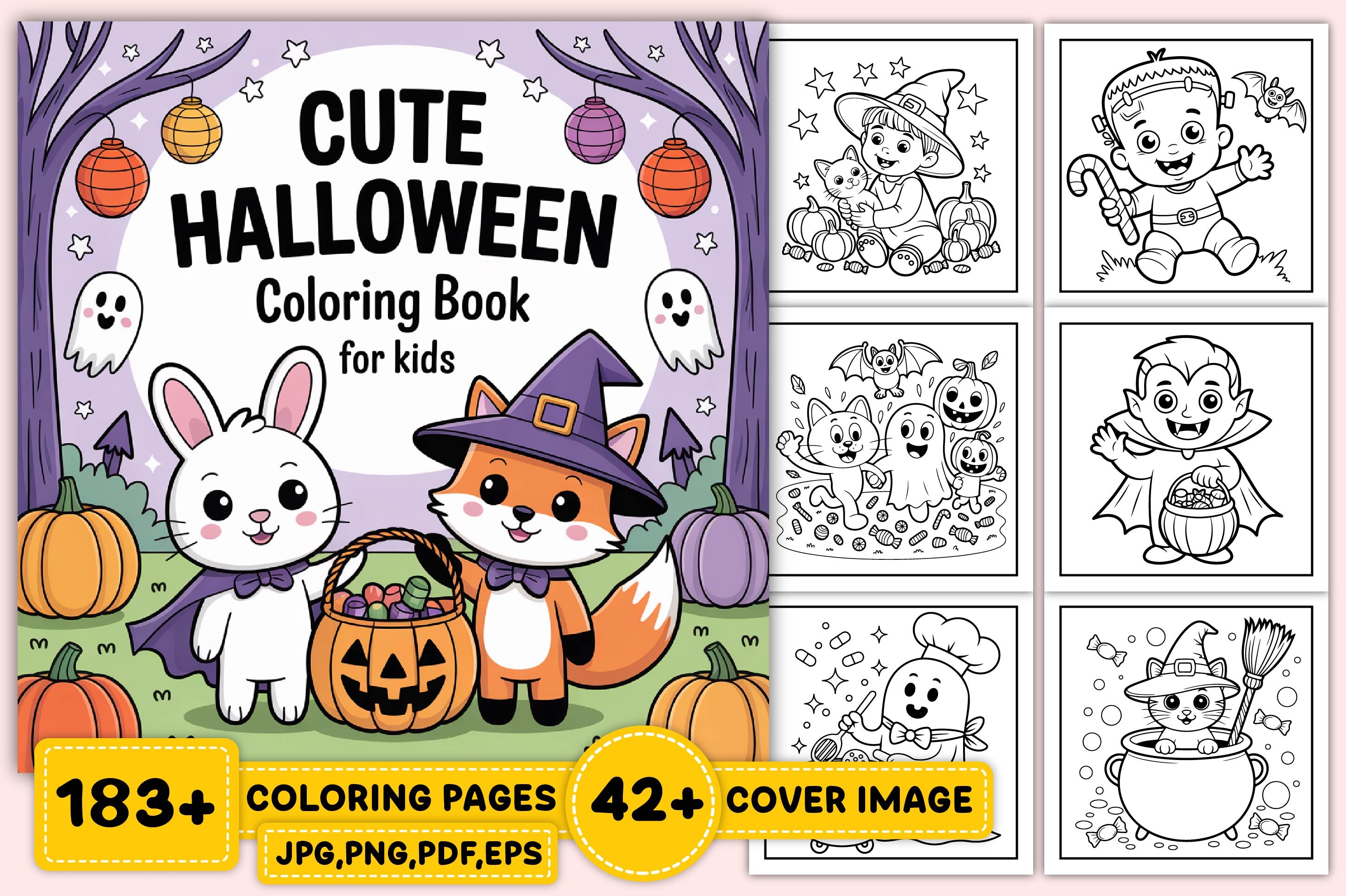 Bold Easy Cute Halloween Coloring Pages