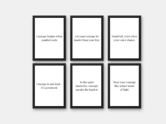 Courage Motivational Quotes Poster Set