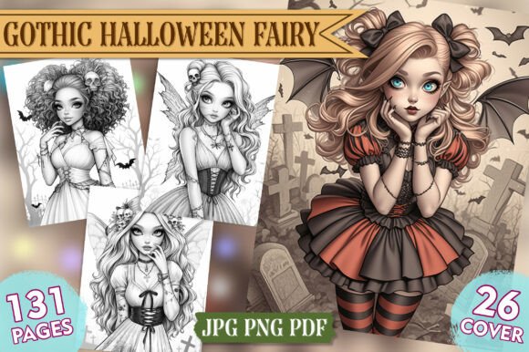 Cute Gothic Halloween Fairy, Vol- 01