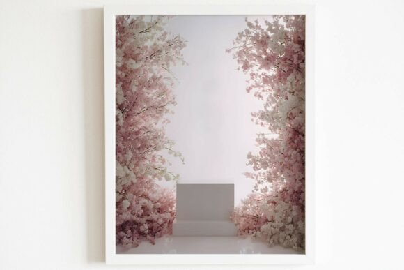 Elegant Floral Podium Digital Backdrop Bundle Bundle · Creative Fabrica