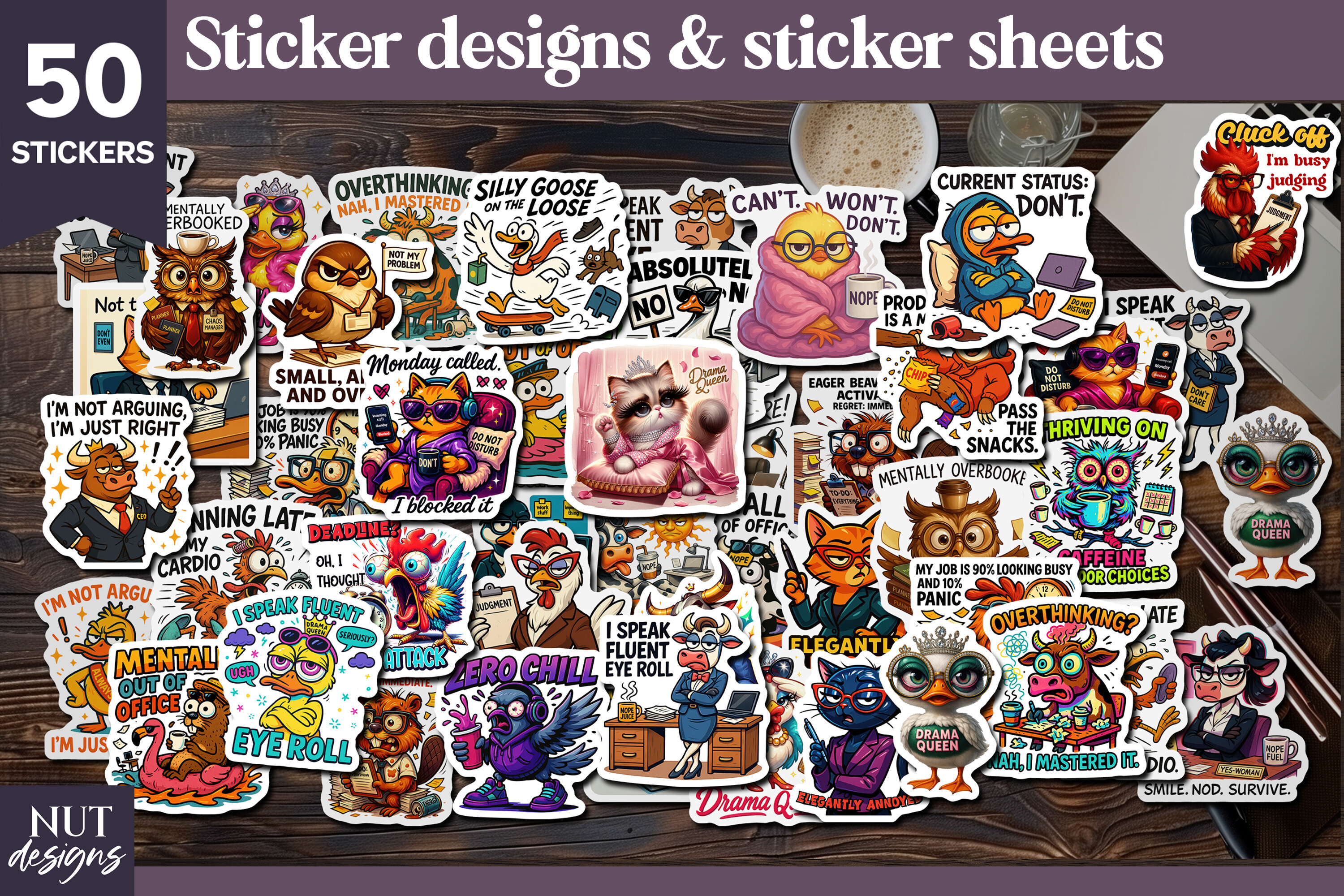 Funny Sarcastic Sticker Drama Queen