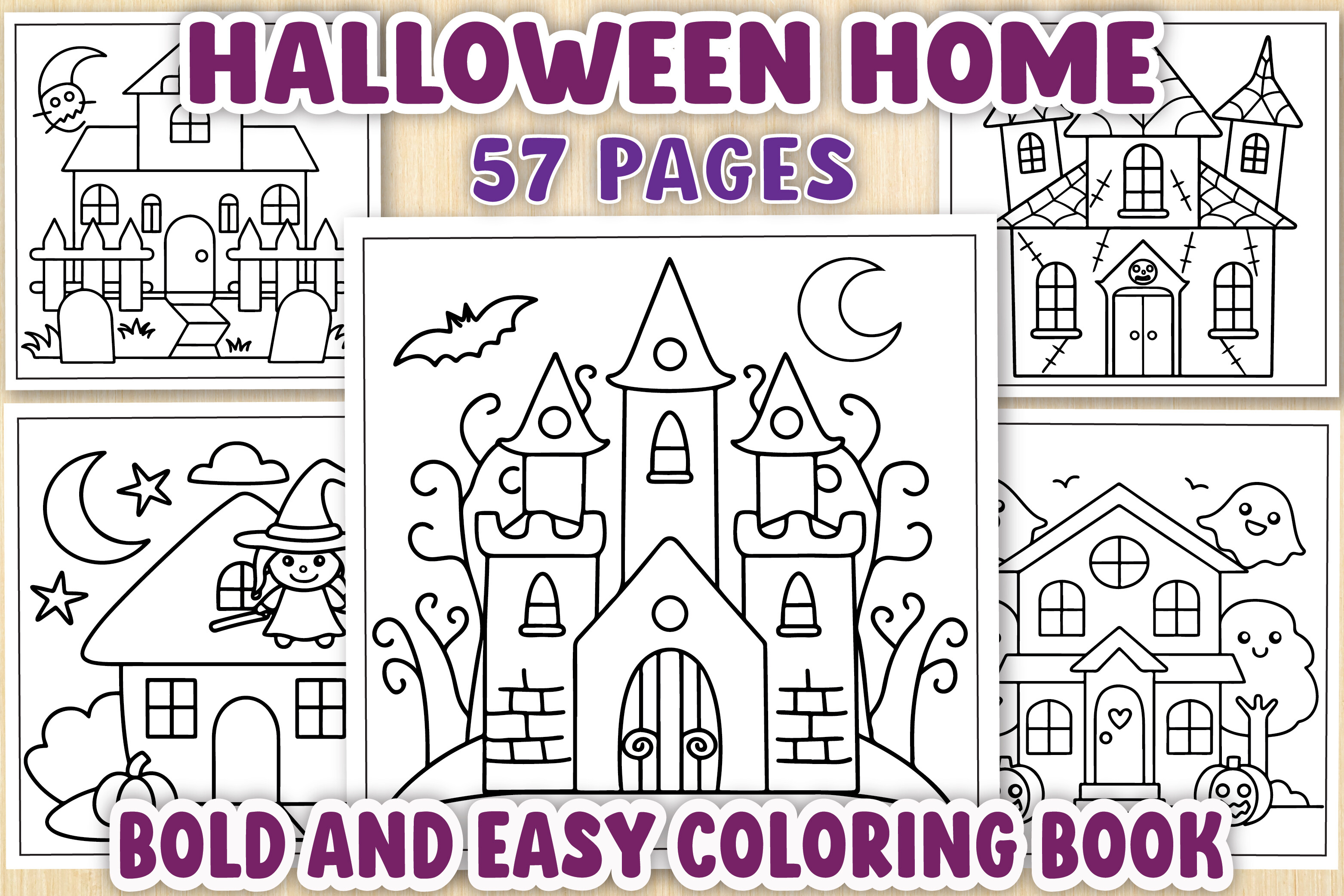 Halloween Home Coloring Book Pages - KDP