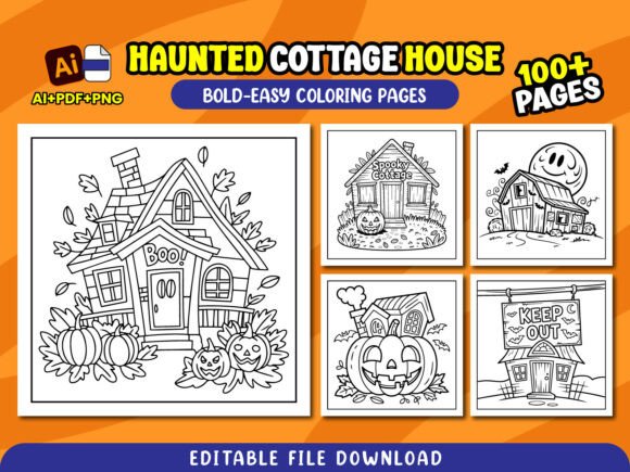 Haunted House Coloring Pages for Kids