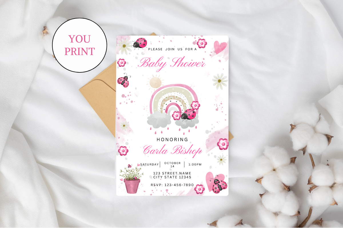 Lady Bug Baby Shower Invite