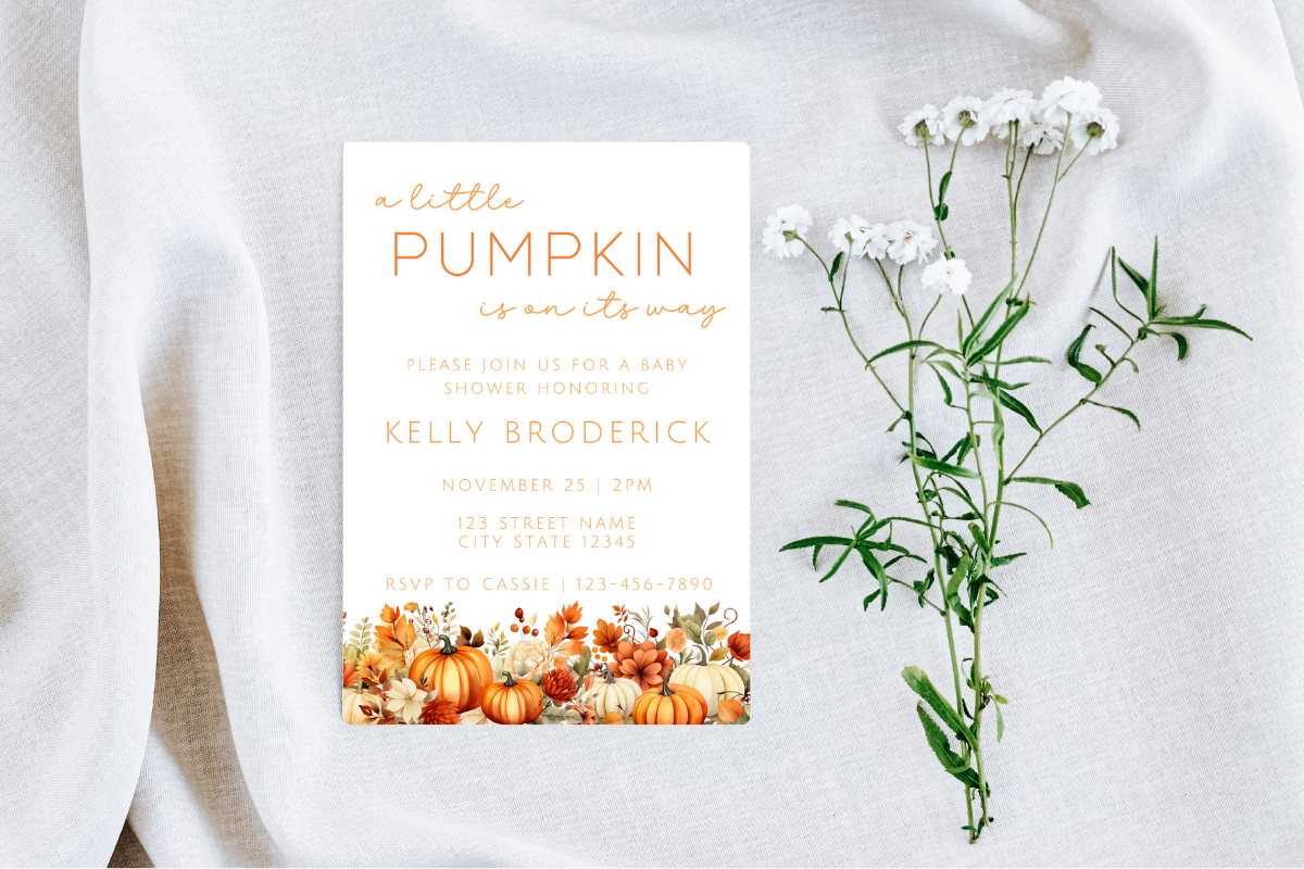 Little Pumpkin Baby Shower Invite