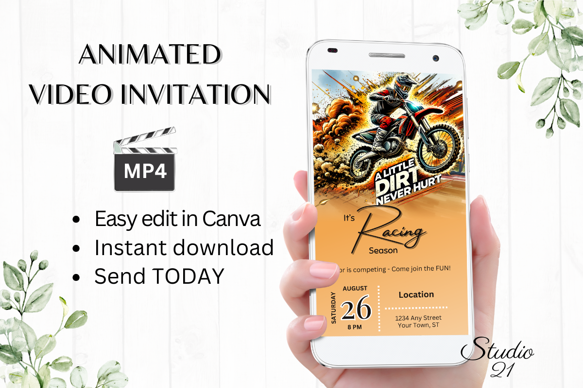 Motocross Dirt Bike Racing Invite