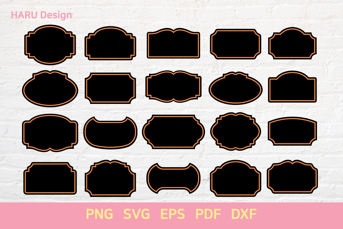 Sign Frame Labels Tags Shapes Laser Graphic by HARUdesign · Creative ...