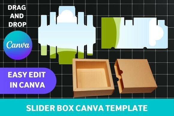 Slider Box with Lid Canva Template