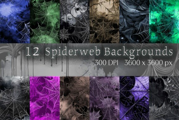 Spiderweb Halloween Backgrounds Set