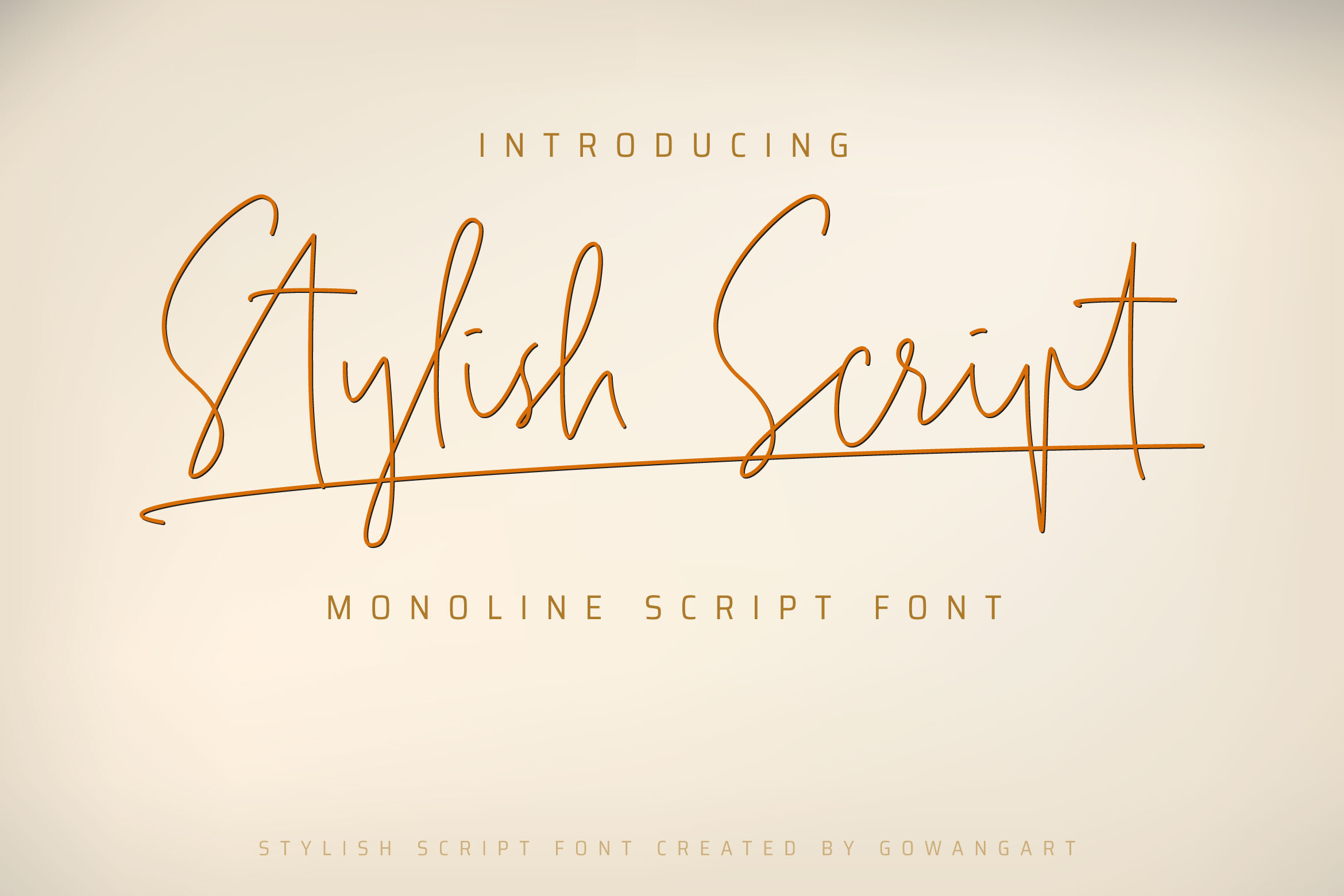 Stylish Script preview, monoline script with ultra-thin stroke