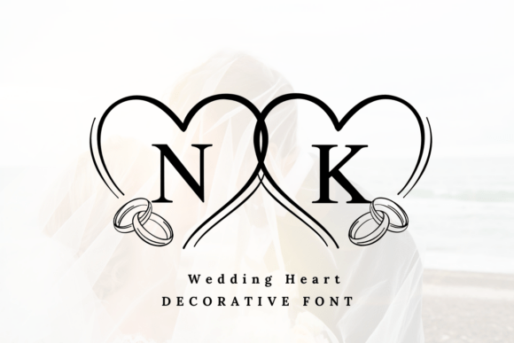 Preview specimen of Wedding Heart decorative font