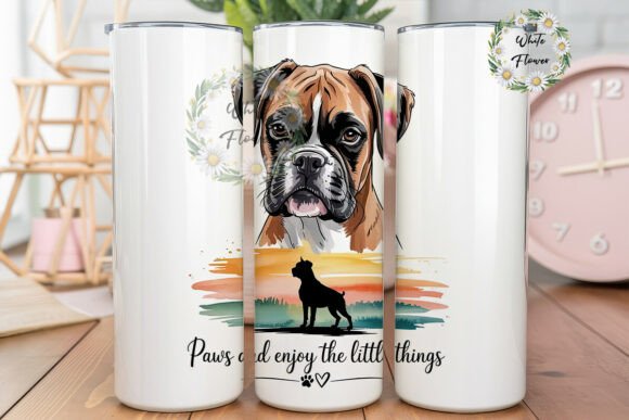 boxer dog sunset 20oz tumbler wrap sublimation design for Cricut crafters