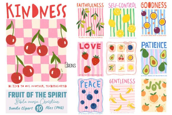 Christian Fruit of the Spirit Bundle Png