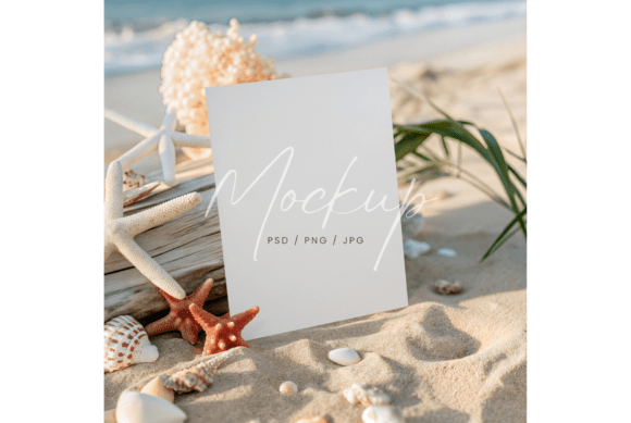 Coastal Party Invitation Mockup Graphic Product Mockups By TatiMockups