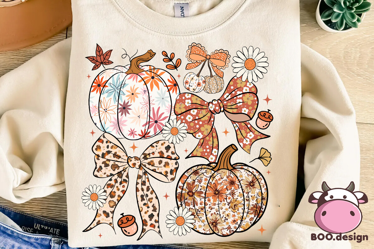 Floral Pumpkin Fall Sublimation Graphic by BOO.design · Creative Fabrica