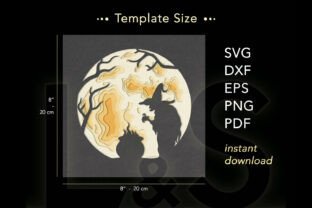 Halloween Witch Moon Shadow Box Svg · Creative Fabrica