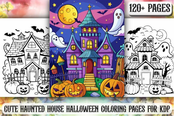 Haunted House Halloween Coloring Pages