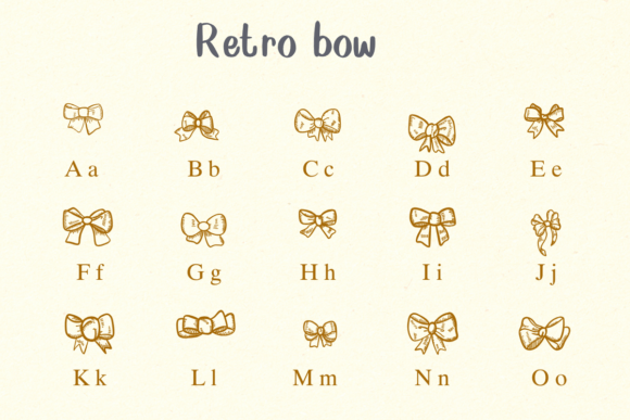 Retro Bow Font PNG with transparent background - Preview 1