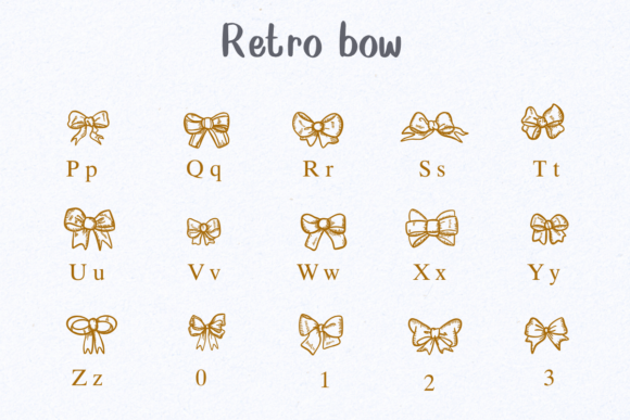 Retro Bow Font PNG with transparent background - Preview 2
