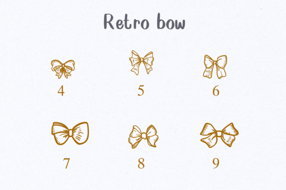 Retro Bow Font PNG with transparent background - Preview 3