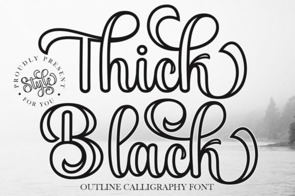 Thick Black Outline Otf Font by Kama Studio preview