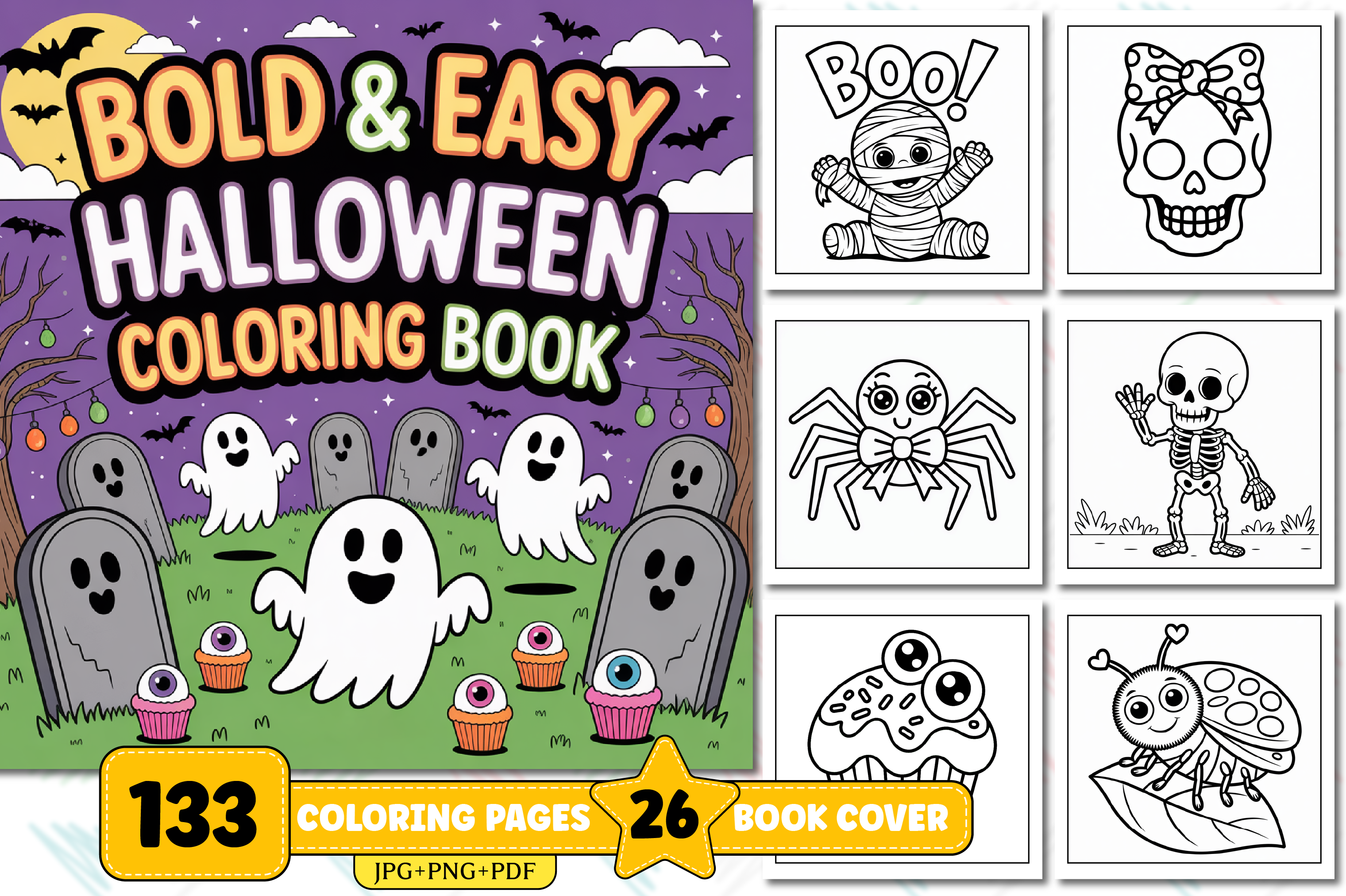Bold and Easy Halloween Coloring Book