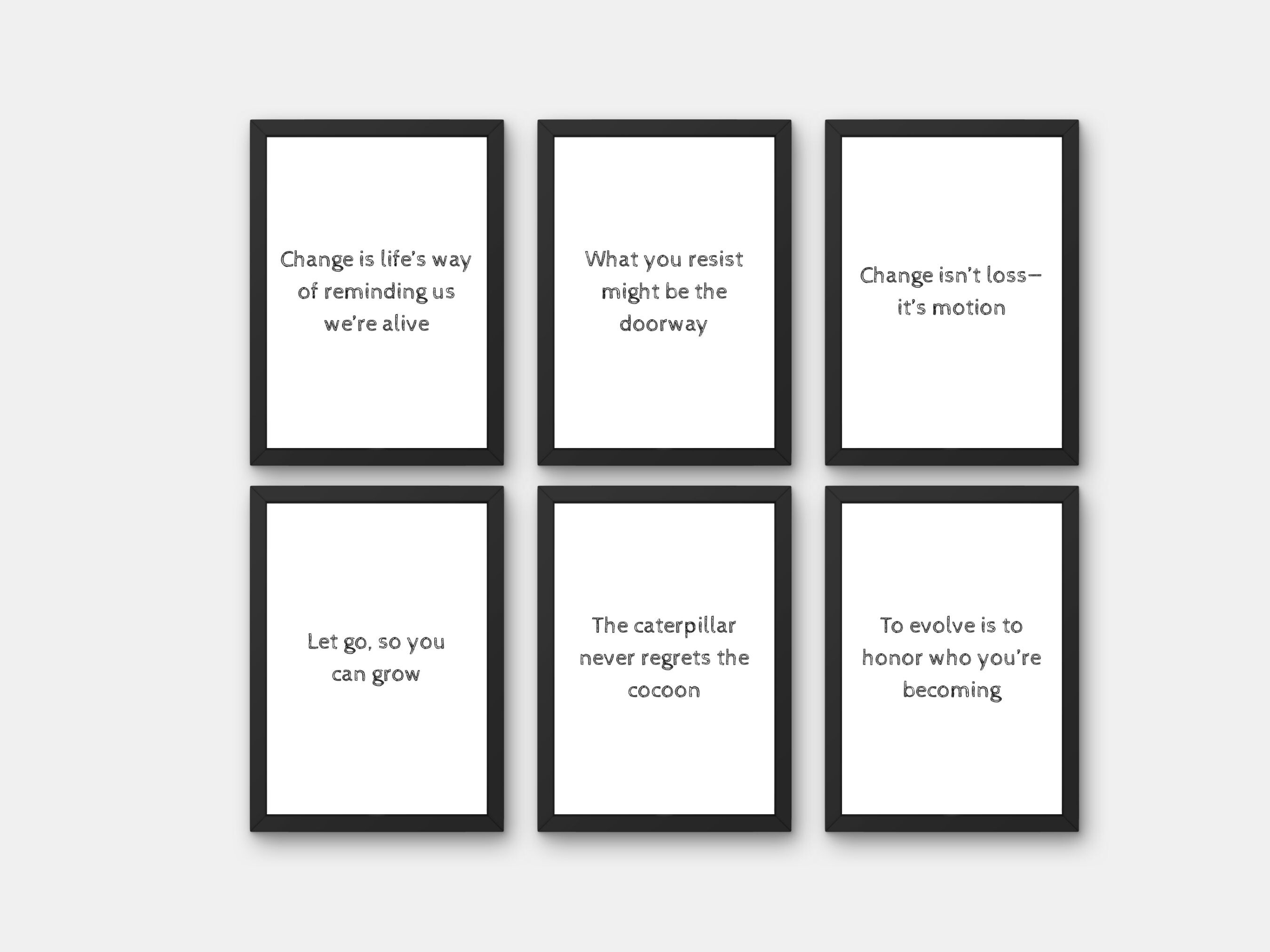 Change Motivational Quote Wall Art Decor