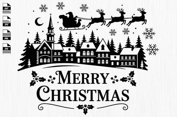 Christmas Scene Svg,Merry Christmas Svg