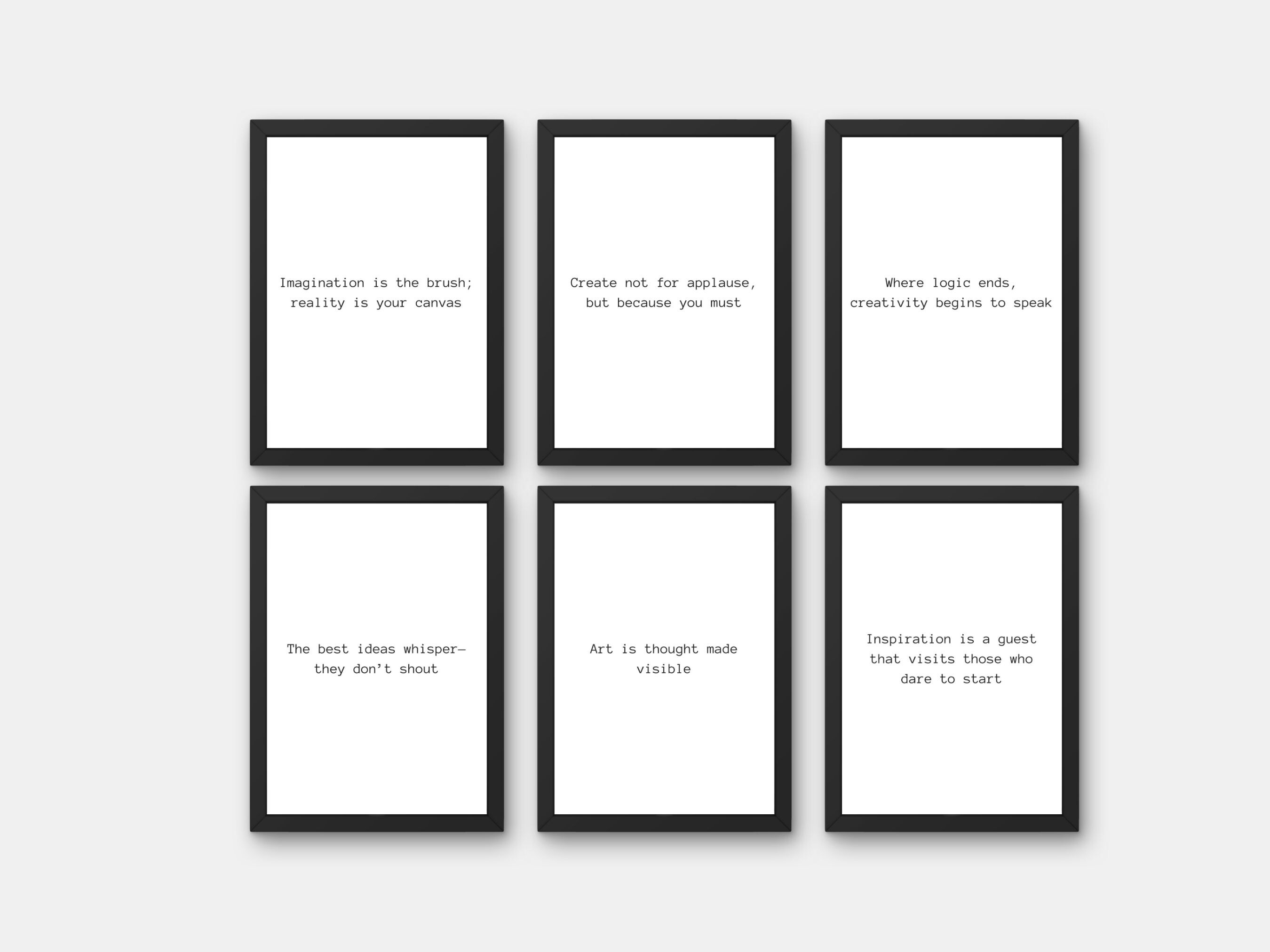 Creativity Motivational Quote Poster Set
