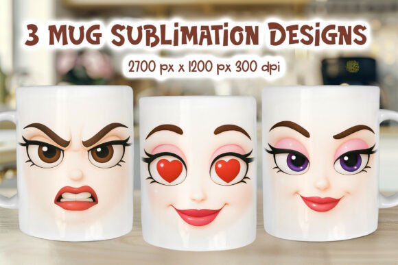 Funny Face Mug Sublimation Png Graphics