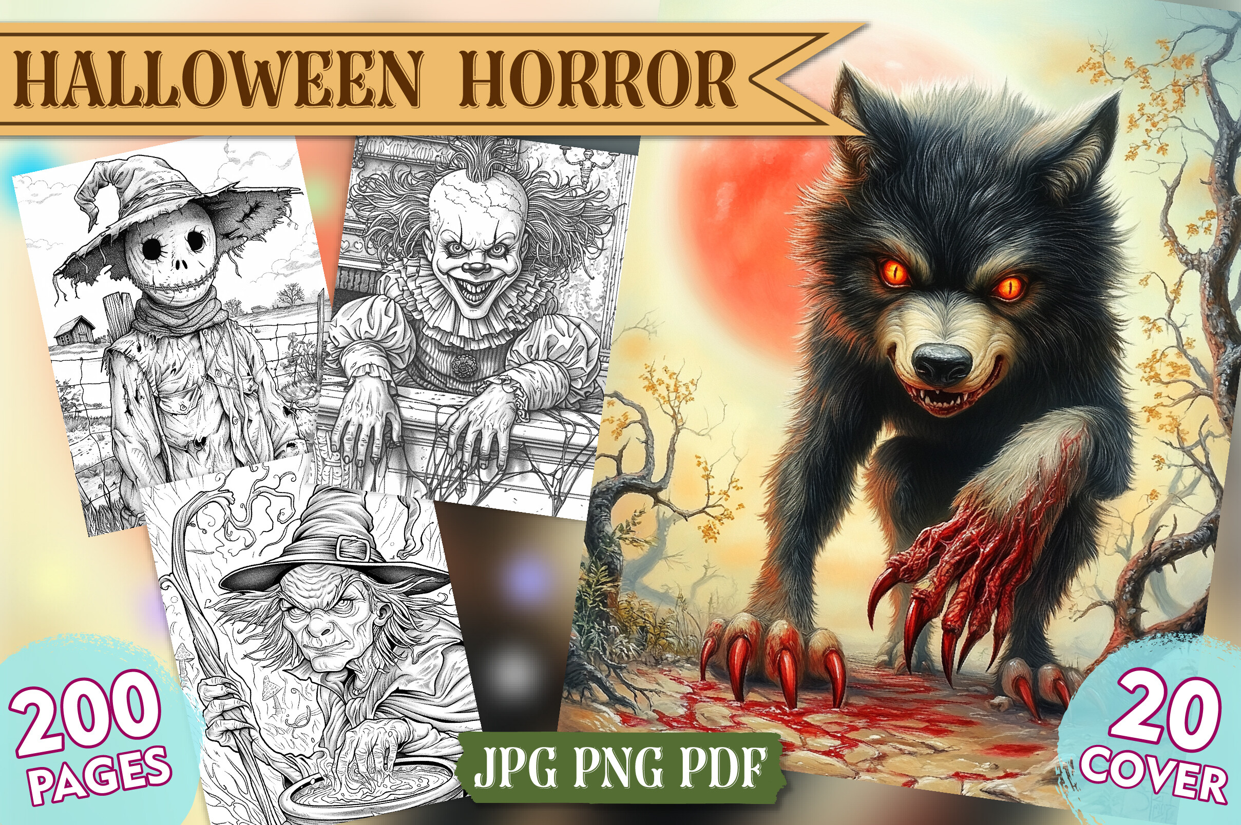 Halloween Horror Coloring Pages, Vol- 02