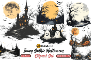 Ivory Gothic Halloween Clipart Set Graphic by Digital Art Studio ...