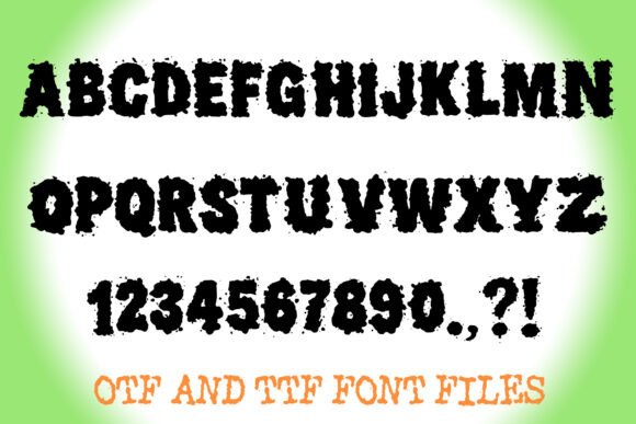 Muddy Splatter Font PNG with transparent background - Preview 1