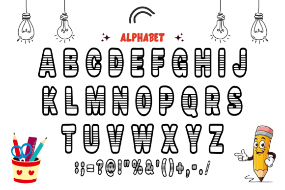 Outline Style Font PNG with transparent background - Preview 3