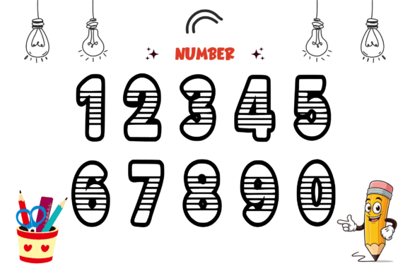 Outline Style Font PNG with transparent background - Preview 4