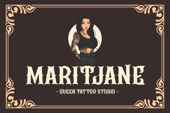 Queen Tattoo Font PNG with transparent background - Preview 1