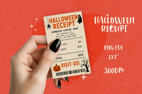 Spooky Halloween Receipt PNG|Funny Print