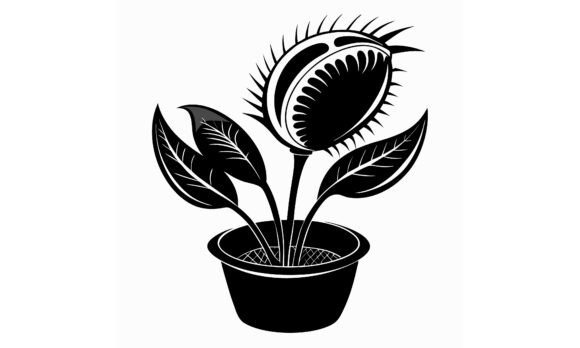 Venus Flytrap Plant in a Pot Vector Afbeelding Crafts Door rabiulalam97677